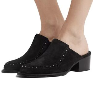 RAG & BONE Weiss Studded Black Suede Mules Clogs Size 41